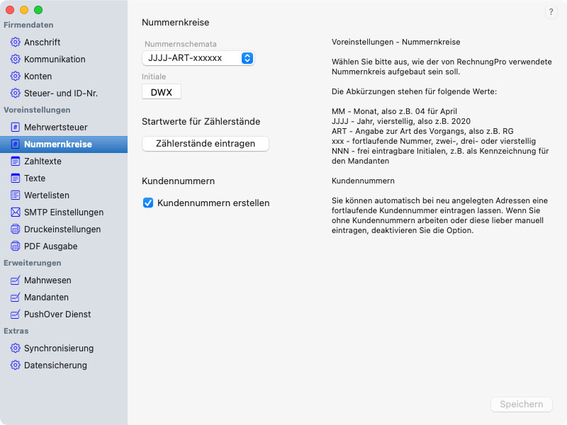 Voreinstellungen